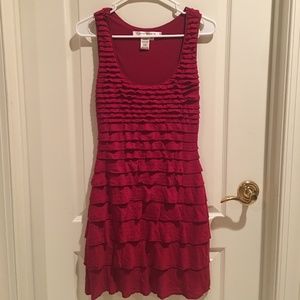 Max Studio Nordstrom Rack Red Ruffle Dress Size XS